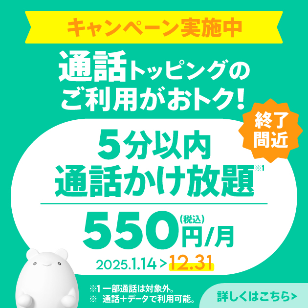 かけ放題 デビューキャンペーン