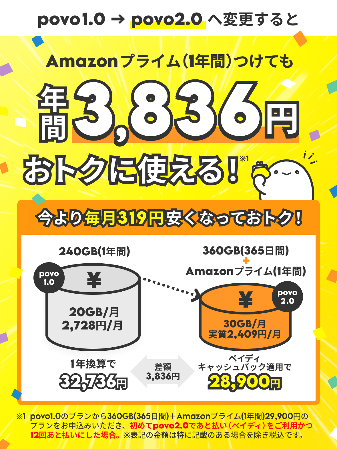 povo1.0→2.0加入促進】ペイディキャンペーン | povo2.0