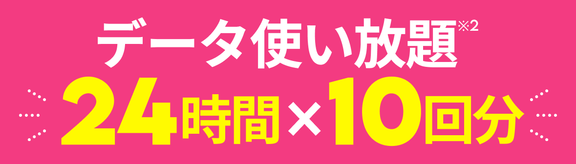 データ使い放題 24時間×10日間