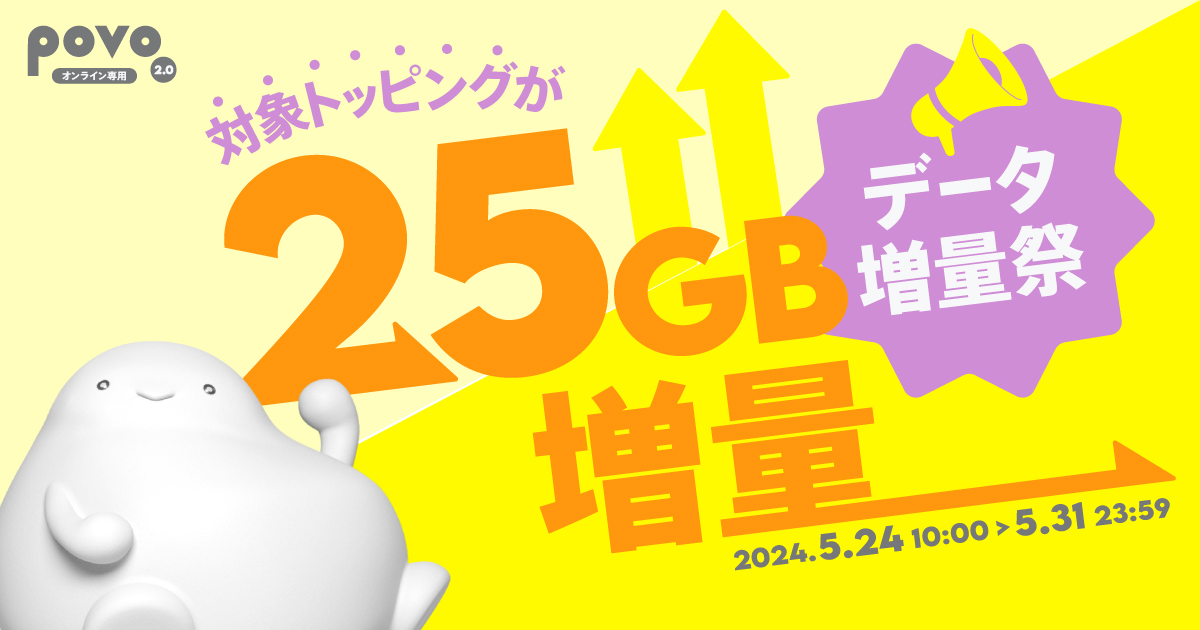 【増量中】データ追加175GB（180日間）