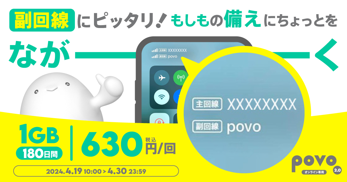 【期間限定】データ追加1GB（180日間）