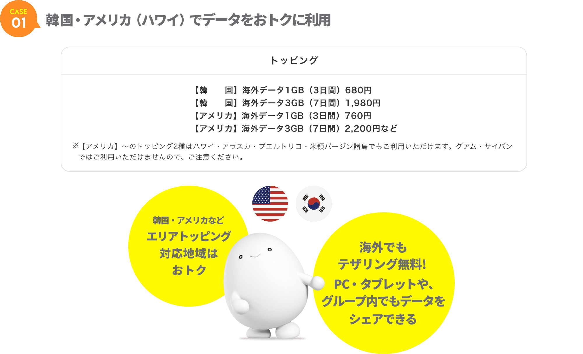 CASE01 勧告・アメリカ（ハワイ）でデータをおトクに利用