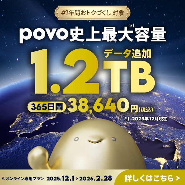データ追加1.2TB(365日間)