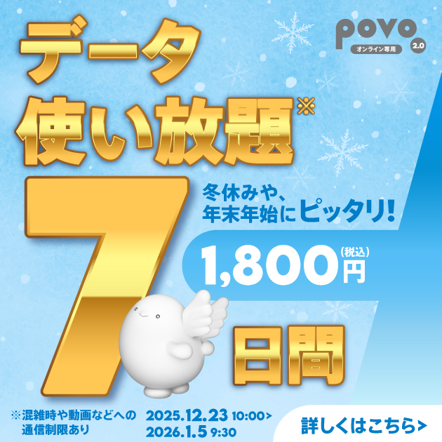 データ使い放題(7日間)